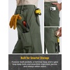 image:imagebaleaf Mens Carpenter Work Pants Ripstop Cargo Pants Stretch Workwear  Lightweight Utility Stretch Workwear with Pockets Tactical HikingArmy Green