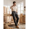 image:imagebaleaf Mens Carpenter Work Pants Ripstop Cargo Pants Stretch Workwear  Lightweight Utility Stretch Workwear with Pockets Tactical HikingBlack
