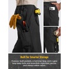 image:imagebaleaf Mens Carpenter Work Pants Ripstop Cargo Pants Stretch Workwear  Lightweight Utility Stretch Workwear with Pockets Tactical HikingBlack