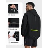 image:imagebaleaf Mens Cycling Rain Jackets Waterproof Windbreaker Raincoat Ligthweight Reflective Hooded Running Packable JacketBlack