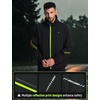 image:imagebaleaf Mens Cycling Rain Jackets Waterproof Windbreaker Raincoat Ligthweight Reflective Hooded Running Packable JacketBlack