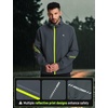 image:imagebaleaf Mens Cycling Rain Jackets Waterproof Windbreaker Raincoat Ligthweight Reflective Hooded Running Packable JacketDark Gray