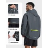 image:imagebaleaf Mens Cycling Rain Jackets Waterproof Windbreaker Raincoat Ligthweight Reflective Hooded Running Packable JacketDark Gray