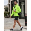 image:imagebaleaf Mens Cycling Rain Jackets Waterproof Windbreaker Raincoat Ligthweight Reflective Hooded Running Packable JacketFluorescent Green