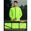 image:imagebaleaf Mens Cycling Rain Jackets Waterproof Windbreaker Raincoat Ligthweight Reflective Hooded Running Packable JacketFluorescent Green