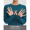image:imagebaleaf Womens Long Sleeve Workout Tops Lightweight Shirts  Loose Fit Thumb Holes Crew Neck UPF 50 Yoga Athletic Running ExerciseBlue