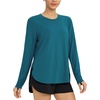 image:imagebaleaf Womens Long Sleeve Workout Tops Lightweight Shirts  Loose Fit Thumb Holes Crew Neck UPF 50 Yoga Athletic Running ExerciseBlue