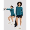 image:imagebaleaf Womens Long Sleeve Workout Tops Lightweight Shirts  Loose Fit Thumb Holes Crew Neck UPF 50 Yoga Athletic Running ExerciseBlue