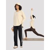 image:imagebaleaf Womens Long Sleeve Workout Tops Lightweight Shirts  Loose Fit Thumb Holes Crew Neck UPF 50 Yoga Athletic Running ExerciseLight Brown
