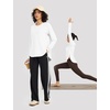 image:imagebaleaf Womens Long Sleeve Workout Tops Lightweight Shirts  Loose Fit Thumb Holes Crew Neck UPF 50 Yoga Athletic Running ExerciseStar White