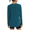 image:imagebaleaf Womens Long Sleeve Workout Tops Lightweight Shirts  Loose Fit Thumb Holes Crew Neck UPF 50 Yoga Athletic Running ExerciseBlue