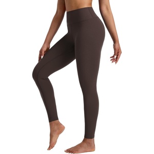 image:imagebaleaf High Waisted Leggings for Women Tummy Control Yoga Workout Pants  25 Workout Leggings with Back Waist Pocket Ultra Soft Medium SupportDark Brown