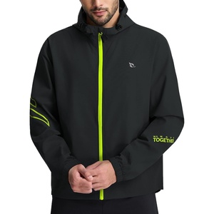 image:imagebaleaf Mens Cycling Rain Jackets Waterproof Windbreaker Raincoat Ligthweight Reflective Hooded Running Packable JacketBlack
