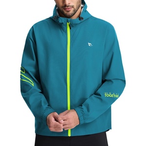 image:imagebaleaf Mens Cycling Rain Jackets Waterproof Windbreaker Raincoat Ligthweight Reflective Hooded Running Packable JacketBlue
