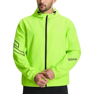 image:imagebaleaf Mens Cycling Rain Jackets Waterproof Windbreaker Raincoat Ligthweight Reflective Hooded Running Packable JacketFluorescent Green