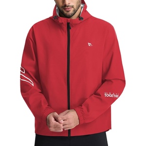 image:imagebaleaf Mens Cycling Rain Jackets Waterproof Windbreaker Raincoat Ligthweight Reflective Hooded Running Packable JacketRed