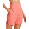 image:imagebaleaf Womens 3579 High Waisted Swim Board Shorts Quick Dry Swimsuits Bottoms Trunks with PocketsRosy Pink
