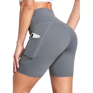 image:imagebaleaf Womens 68 High Waisted Biker Shorts Workout Running with PocketsDark Grey
