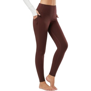 image:imagebaleaf Womens Fleece Lined Leggings High WaistedBrown